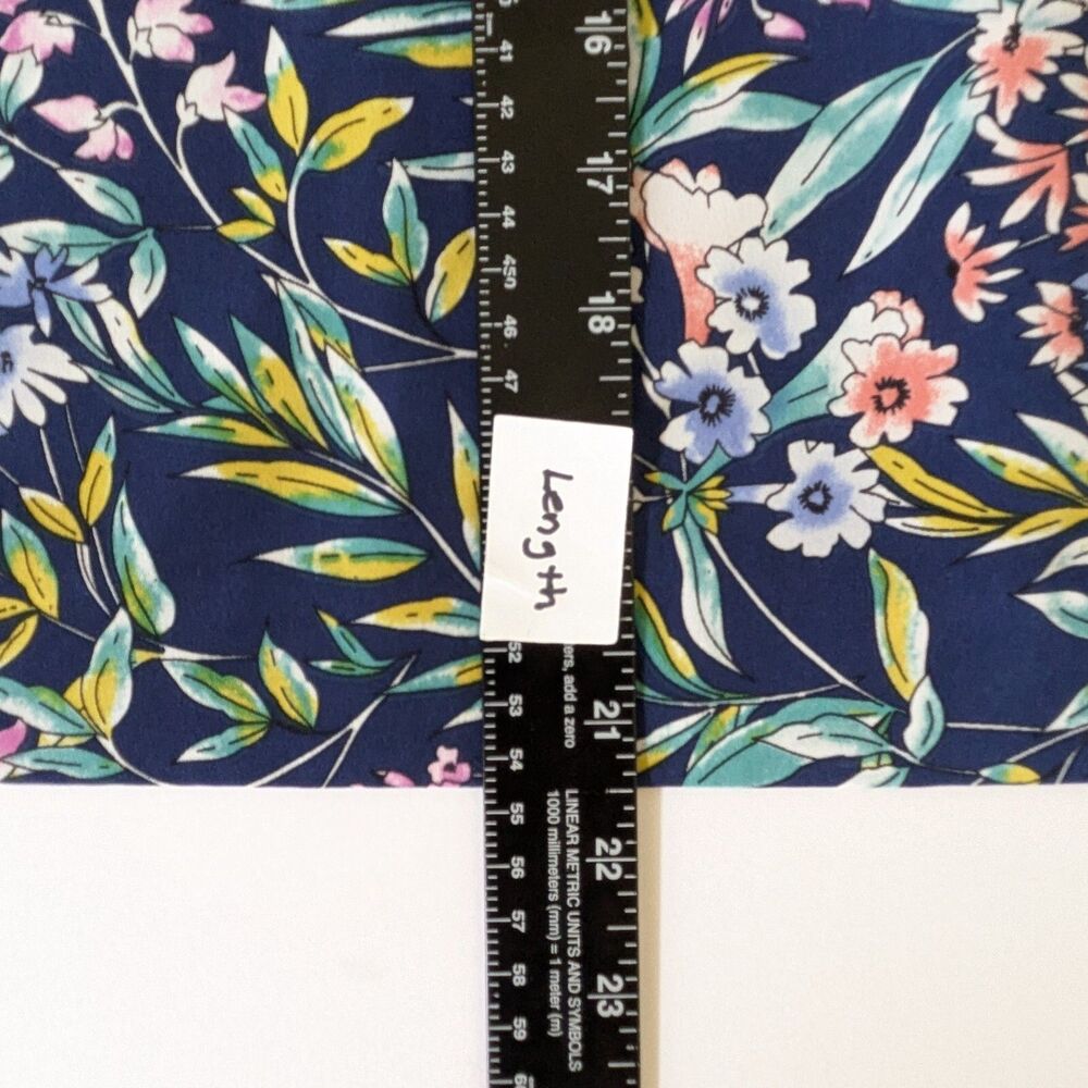 Talbots Floral A-Line Skirt 8 Blue Pink Pockets Elastic Waist Knee Length Spring - Picture 10 of 10